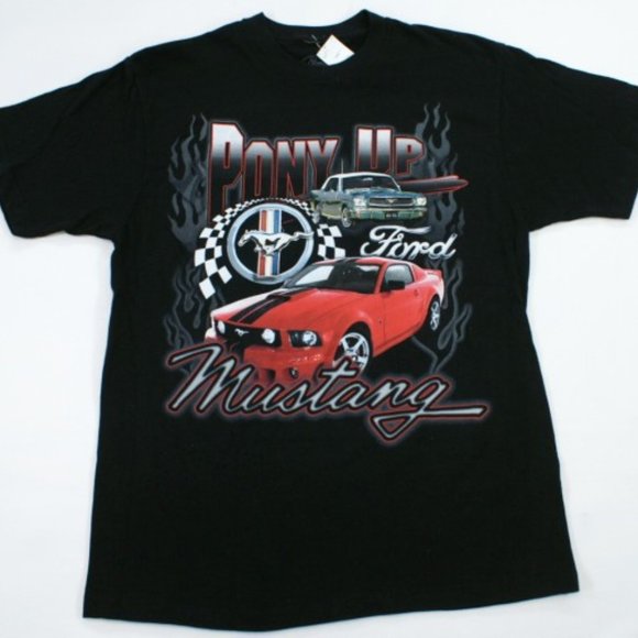 Ford Mustang Logo T-Shirt Black Pony Up Med NWT - Picture 1 of 2
